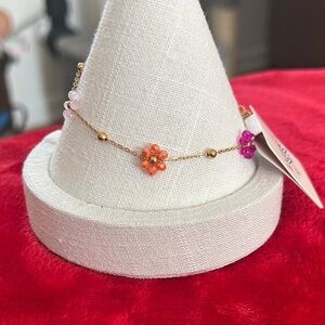 Oshena designer beachwear Gold Floral Beaded Bracelet